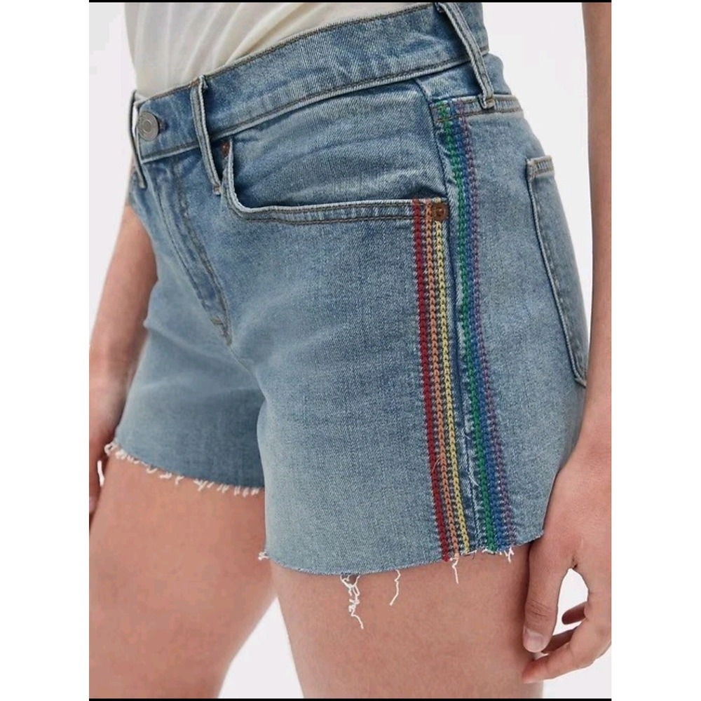 Gap blue denim mid rise festive colorful summer shorts‎ 6-28 regular